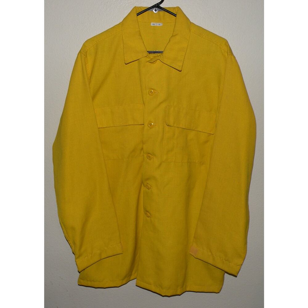 Vtg Workrite XL-L Wildland Firefighter Shirt Yellow Aramid Flame Resistant USA